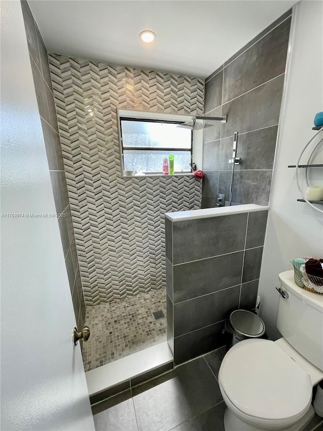 bathroom featuring toilet and walk in shower