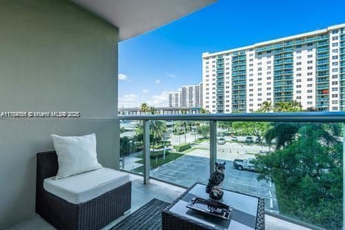 balcony with a city view