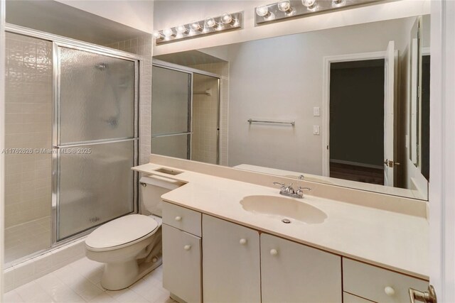 221 NW 201st Ave, Pembroke Pines, FL 33029 - bathroom featuring toilet, a shower stall, and vanity