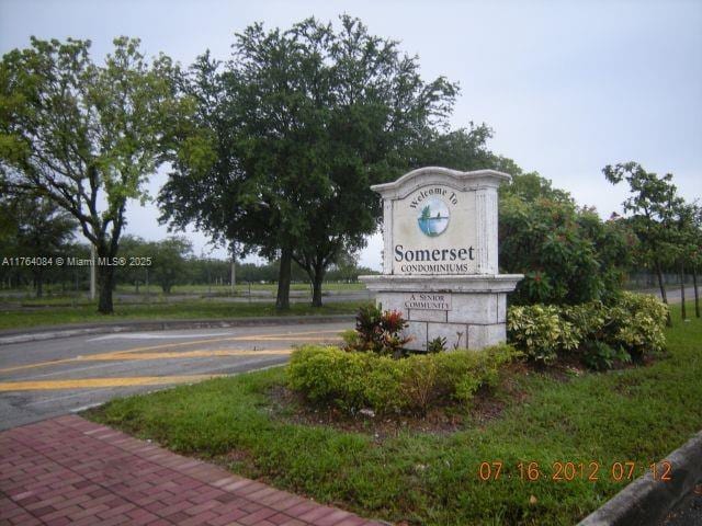 view of community sign