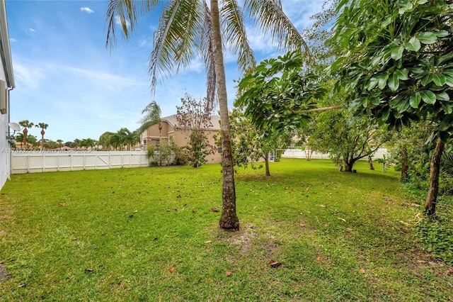 view of yard featuring fence