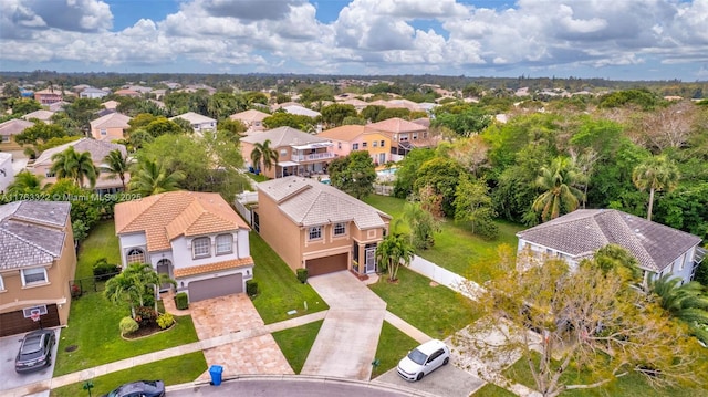 aerial view with a residential view