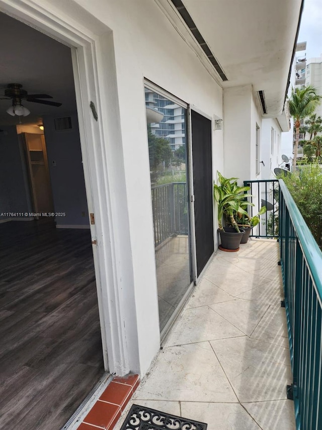 balcony with visible vents