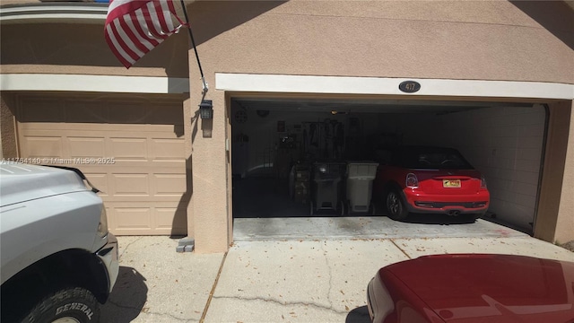 view of garage