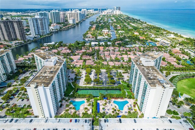 19380 Collins Ave Unit 307, Sunny Isles Beach, FL 33160 - aerial view featuring a city view and a water view