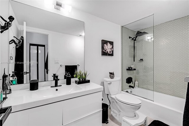19380 Collins Ave Unit 307, Sunny Isles Beach, FL 33160 - bathroom featuring vanity, toilet, and washtub / shower combination
