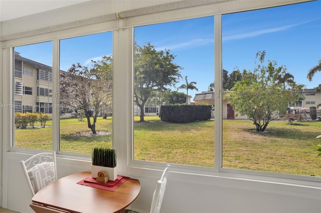 sunroom with a wealth of natural light