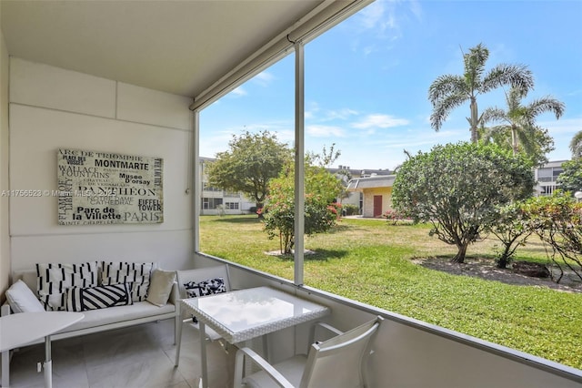 view of sunroom