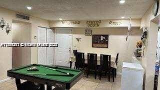 game room featuring pool table