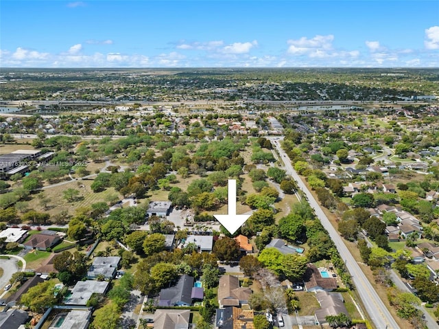 drone / aerial view with a residential view