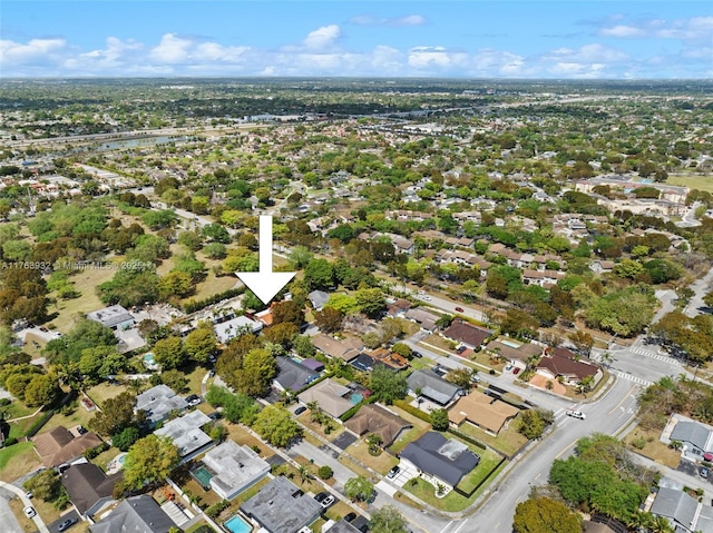 drone / aerial view featuring a residential view