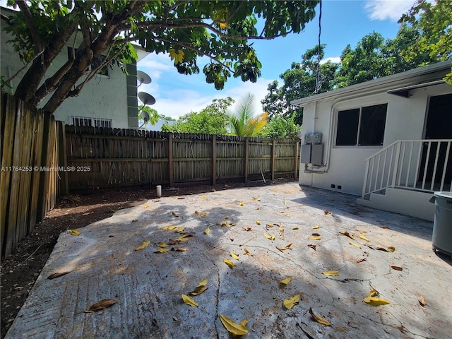 view of patio featuring a fenced backyard