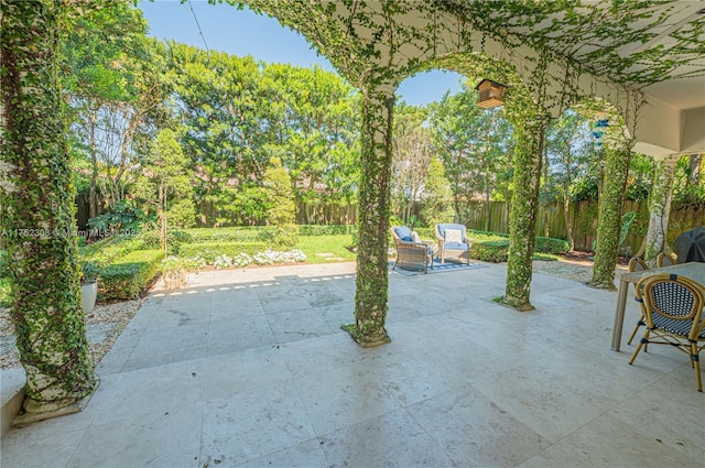 view of patio with a fenced backyard