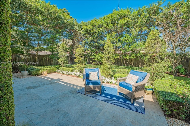 view of patio / terrace featuring a fenced backyard