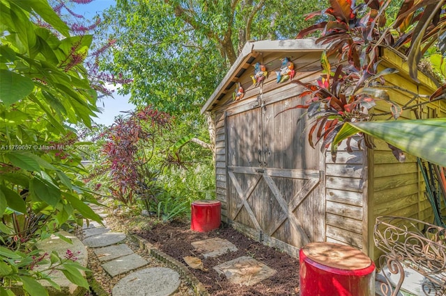 view of shed