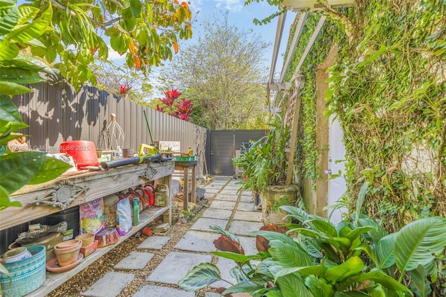 view of patio with a fenced backyard