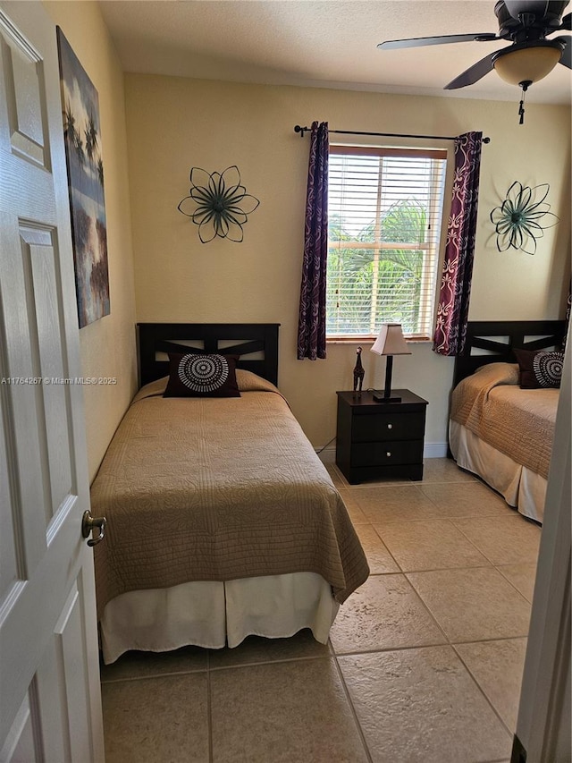 bedroom with tile patterned flooring