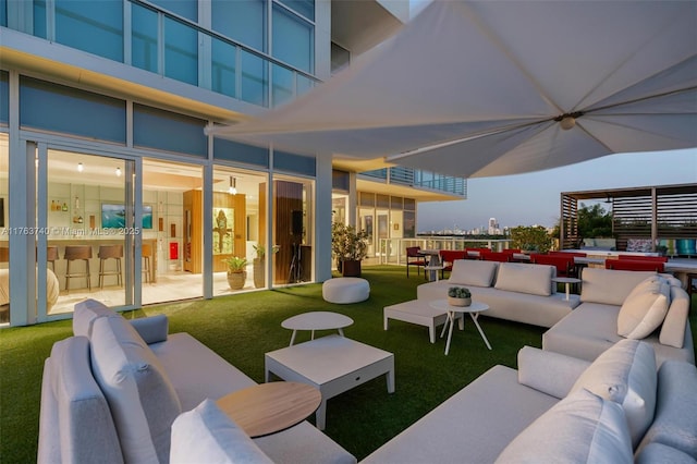 4701 N Meridian Ave Unit 603, Miami Beach, FL 33140 - view of patio / terrace with outdoor lounge area