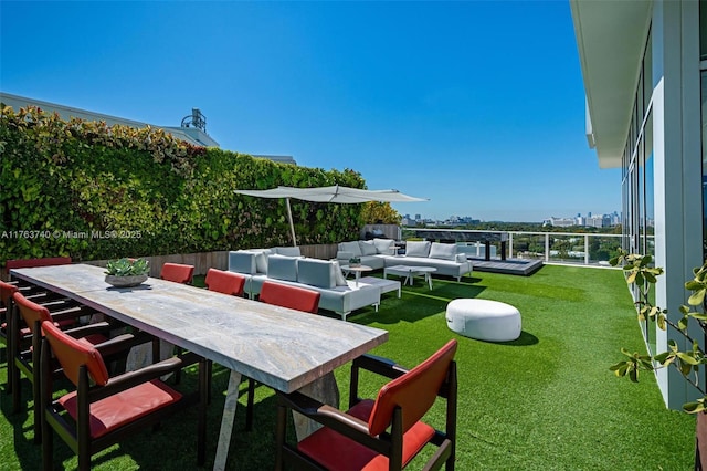 4701 N Meridian Ave Unit 603, Miami Beach, FL 33140 - view of patio / terrace with an outdoor living space