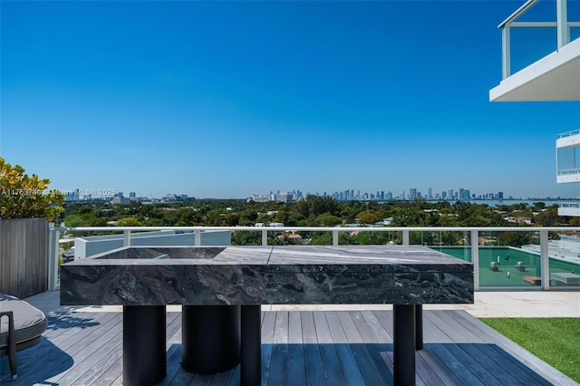 4701 N Meridian Ave Unit 603, Miami Beach, FL 33140 - wooden deck with a city view