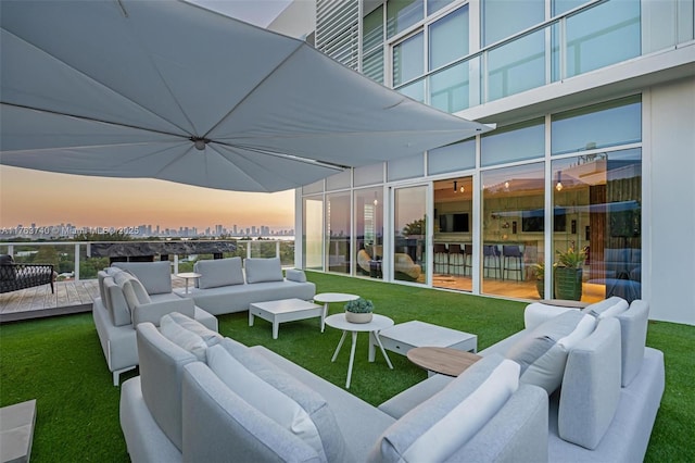 4701 N Meridian Ave Unit 603, Miami Beach, FL 33140 - view of patio / terrace featuring outdoor lounge area