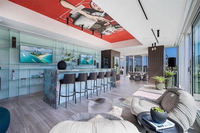 4701 N Meridian Ave Unit 603, Miami Beach, FL 33140 - bar with a raised ceiling