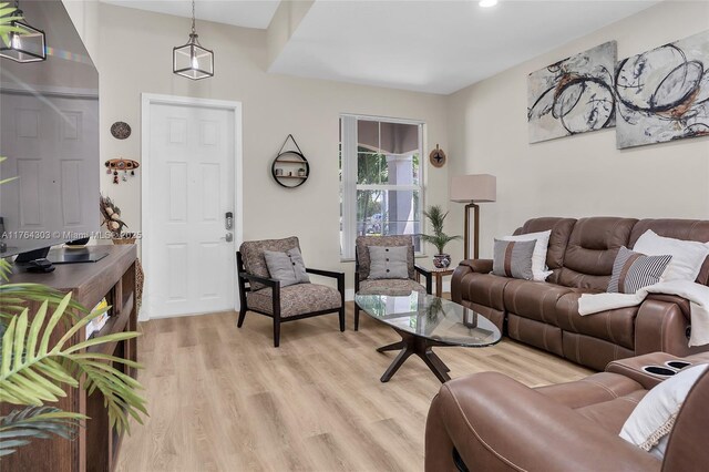 84 Belle Grove Ln, Royal Palm Beach, FL 33411 - living area with light wood-style floors, recessed lighting, and baseboards
