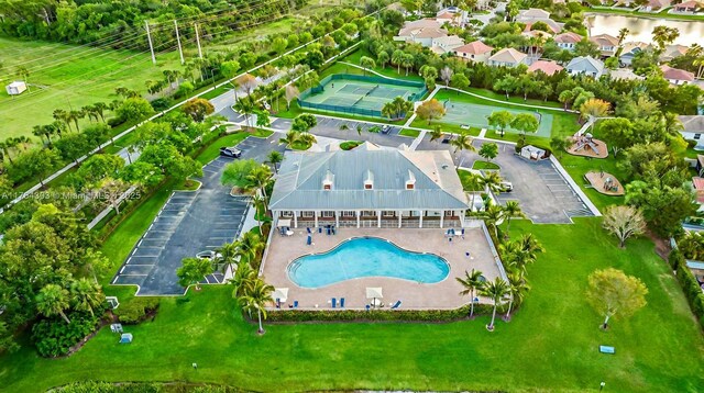 84 Belle Grove Ln, Royal Palm Beach, FL 33411 - bird's eye view of a pool