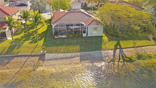 aerial view with a residential view