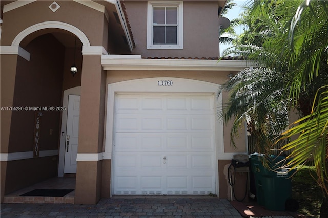 view of garage