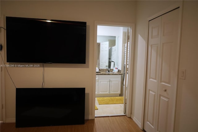 interior space featuring light wood finished floors