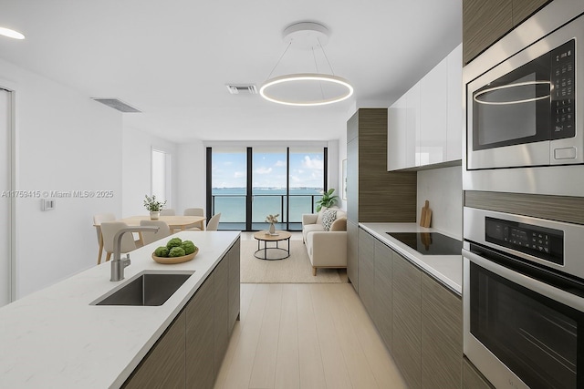 kitchen featuring modern cabinets, a sink, and stainless steel appliances