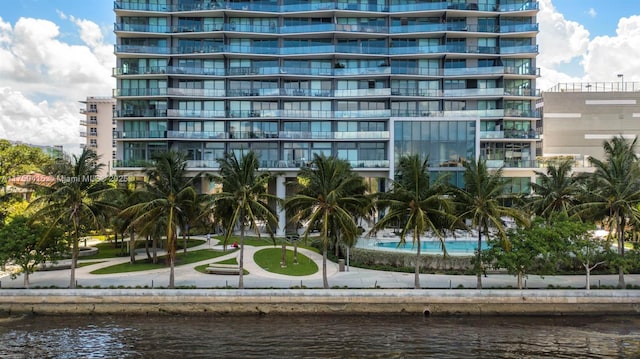 view of property with a water view