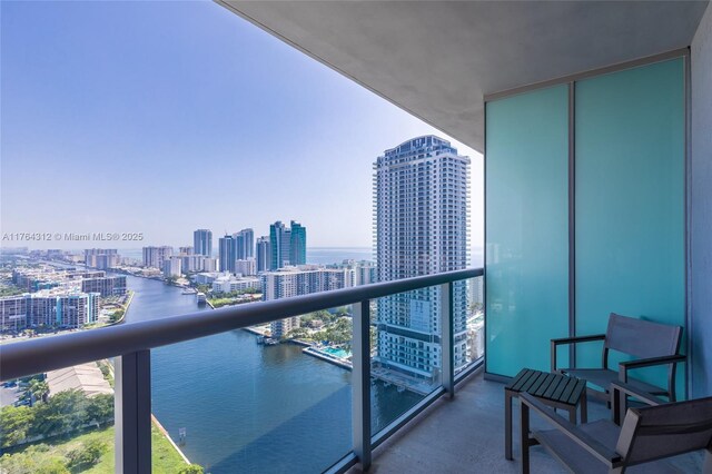 2602 E Hallandale Beach Blvd Unit R3004, Hallandale Beach, FL 33009 - balcony featuring a view of city and a water view