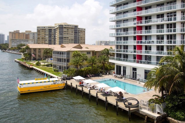 2602 E Hallandale Beach Blvd Unit R3004, Hallandale Beach, FL 33009 - community pool with a water view and a patio