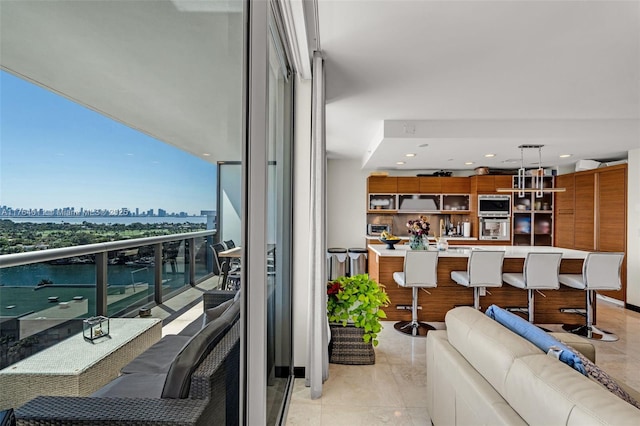 balcony with a view of city