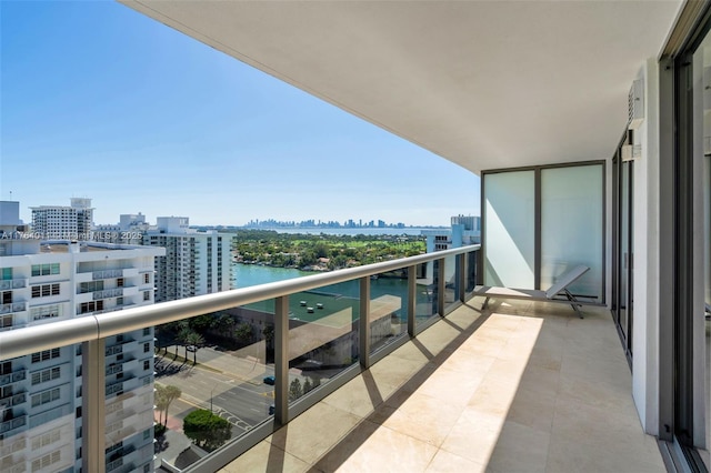 balcony featuring a view of city