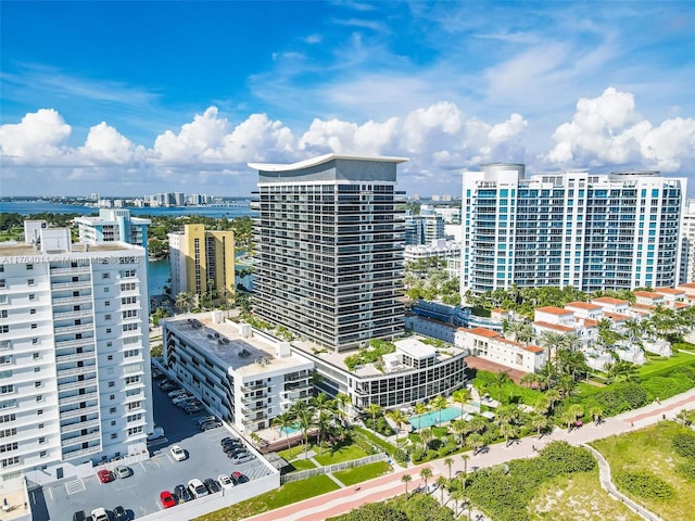 birds eye view of property featuring a view of city