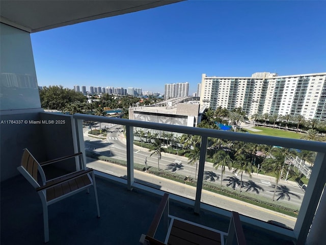 balcony with a city view