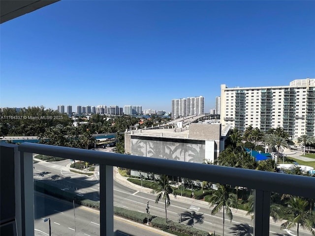 balcony with a city view