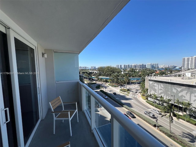 balcony with a view of city