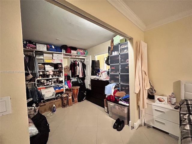 spacious closet featuring tile patterned flooring