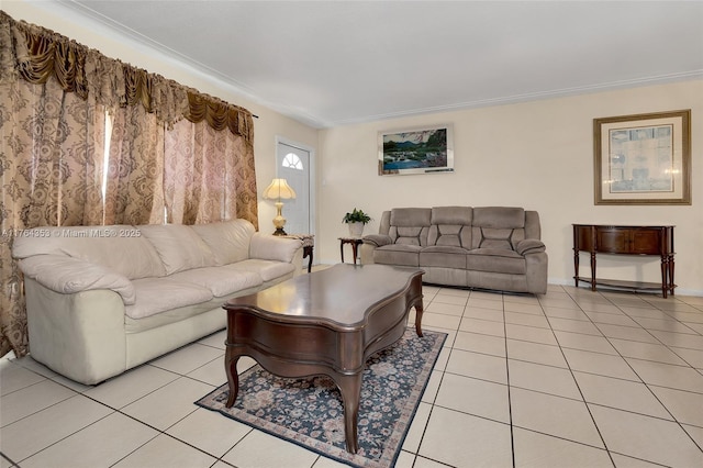 1412 NW 63rd Ave, Margate, FL 33063 - living room with light tile patterned flooring and crown molding