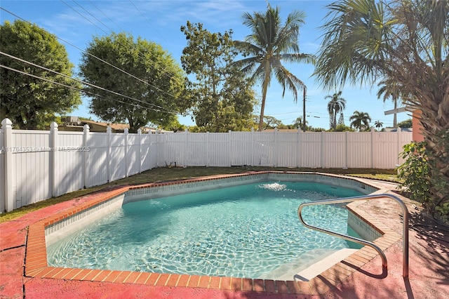 view of pool featuring a fenced in pool and a fenced backyard