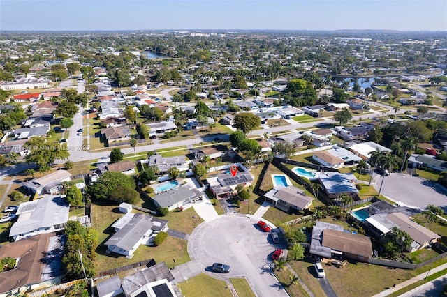 aerial view featuring a residential view