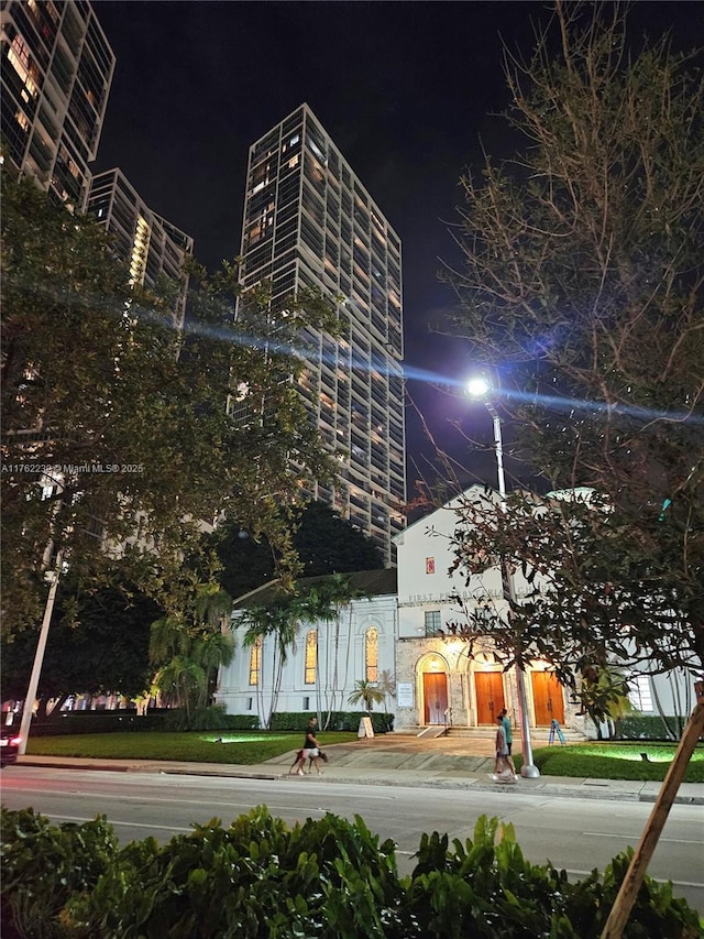 view of property at twilight
