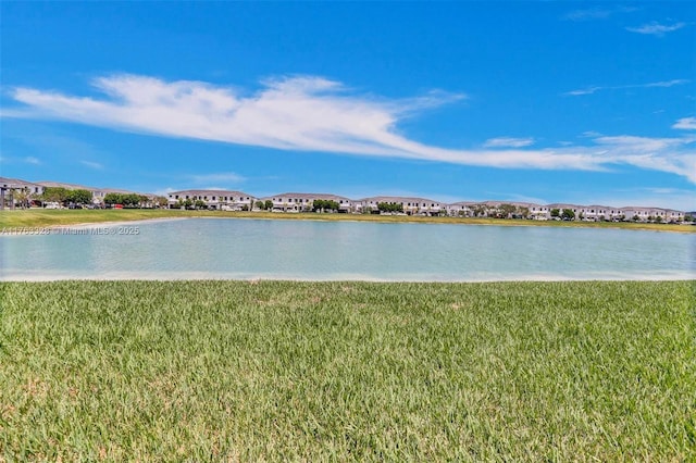 property view of water with a residential view