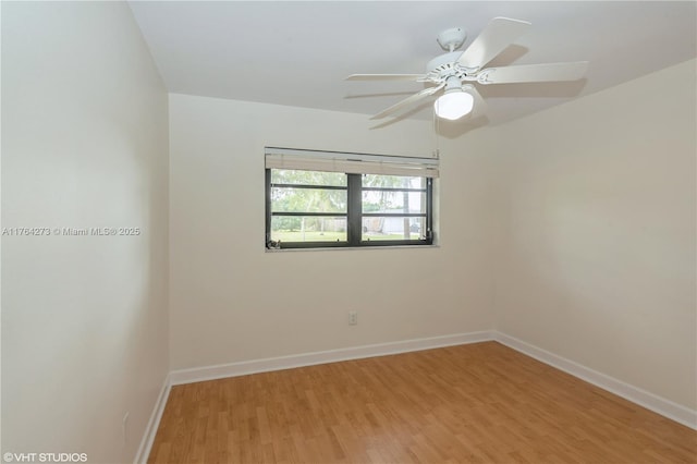 27820 SW 164th Ct, Homestead, FL 33031 - spare room with a ceiling fan, baseboards, and light wood-type flooring