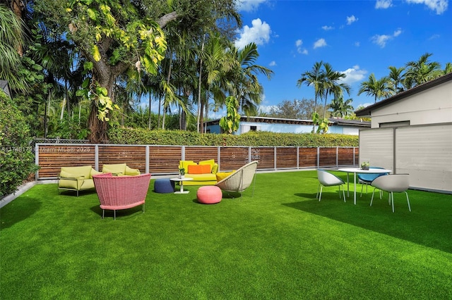 view of yard featuring fence