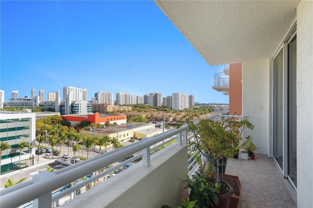 balcony with a view of city